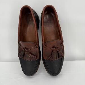 Allen Edmonds Nashua Tassel Loafers Men 9.5 D Brown Black Leather Dress Shoes US